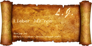 Lieber János névjegykártya